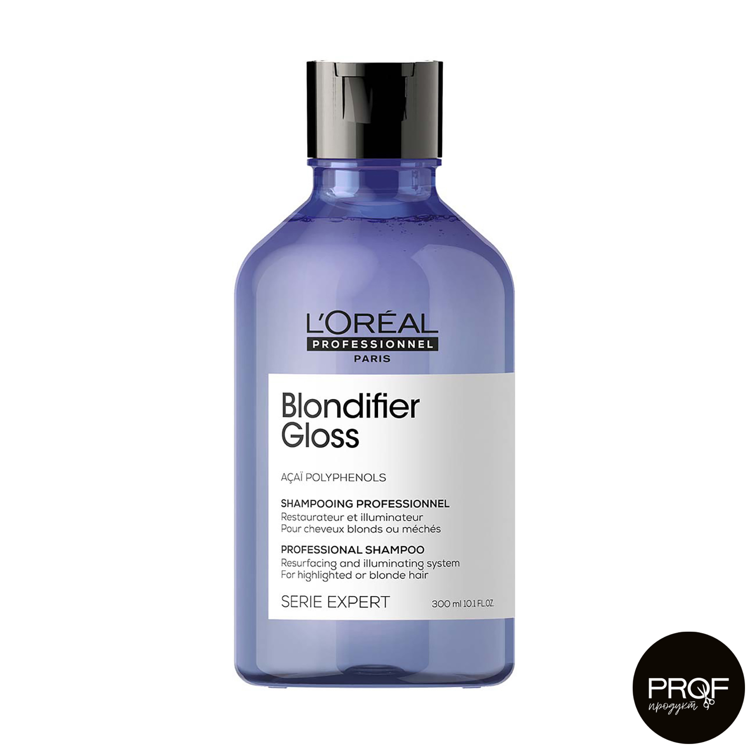 Шампунь для сяйва волосся, пофарбованого у відтінки блонд L'Oreal Professionnel Serie Expert Blondifier Gloss Shampoo, 300 мл